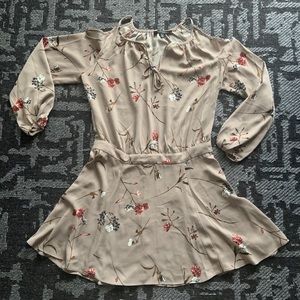 Floral cold shoulder mini dress